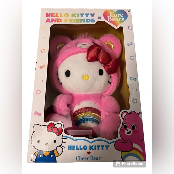 Hello Kitty Carebears cheer bear plush new in box never been open